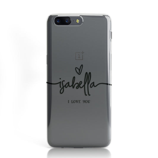 Personalised Valentines Name Clear & Black Oneplus Case