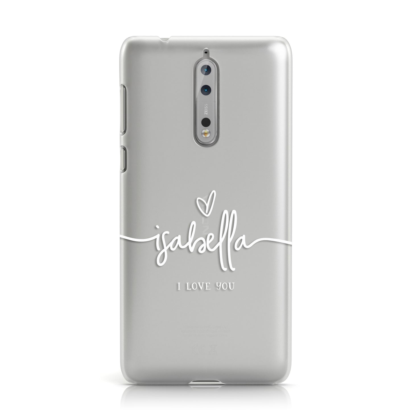 Personalised Valentines White Name Clear Nokia Case