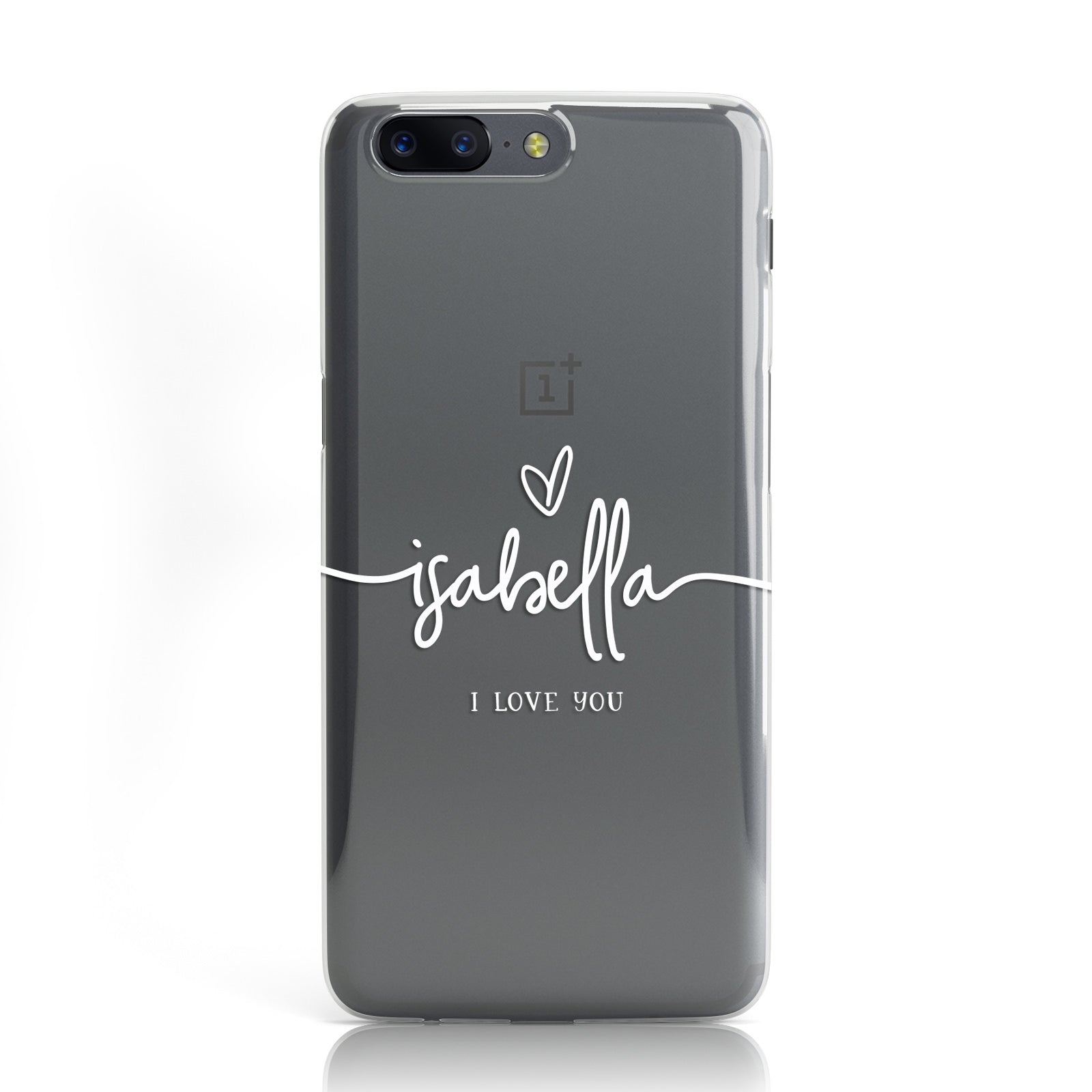 Personalised Valentines White Name Clear Oneplus Case