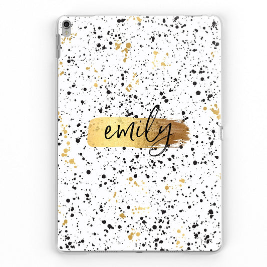 Personalised White Gold Ink Splat Name Apple Ipad Case