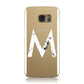 Personalised White Marble Initial Clear Custom Samsung Galaxy Case