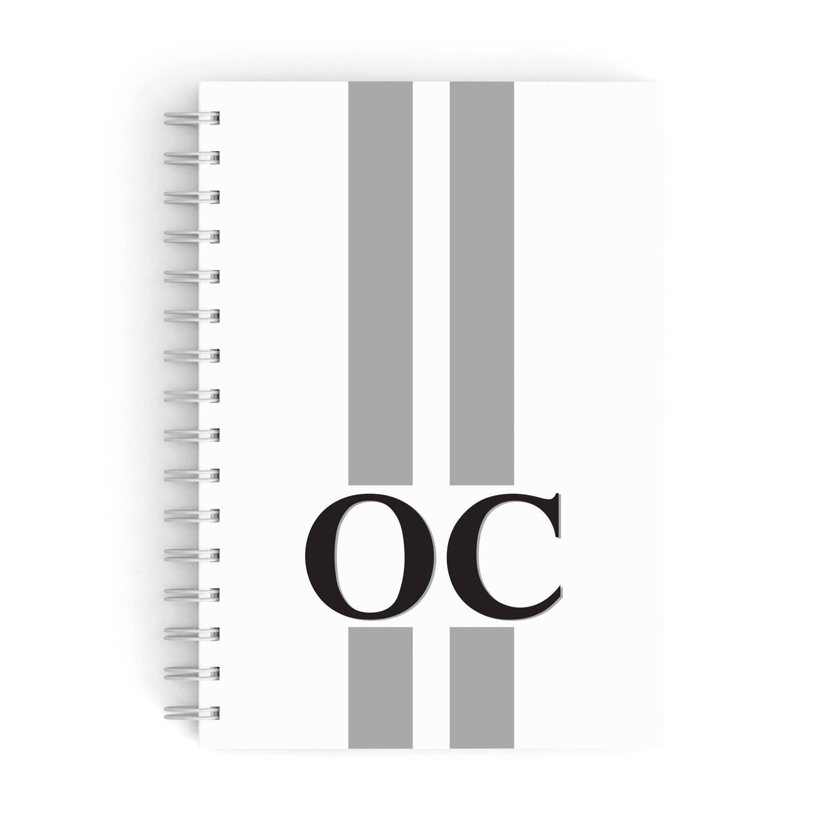 White Personalised Initials A5 Hardcover Notebook