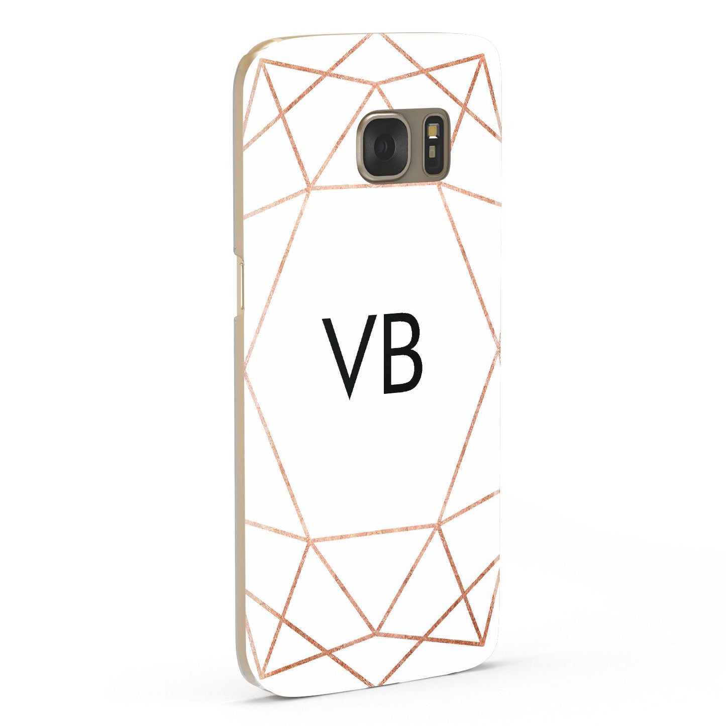 Personalised White Rose Gold Initials Geometric Samsung Galaxy Case Fourty Five Degrees