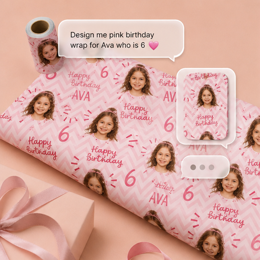 AI personalised wrapping paper design
