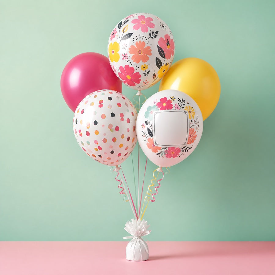 A bouquet of personalised balloons