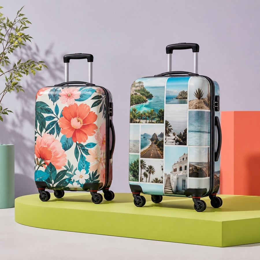 Two personalised suitcases